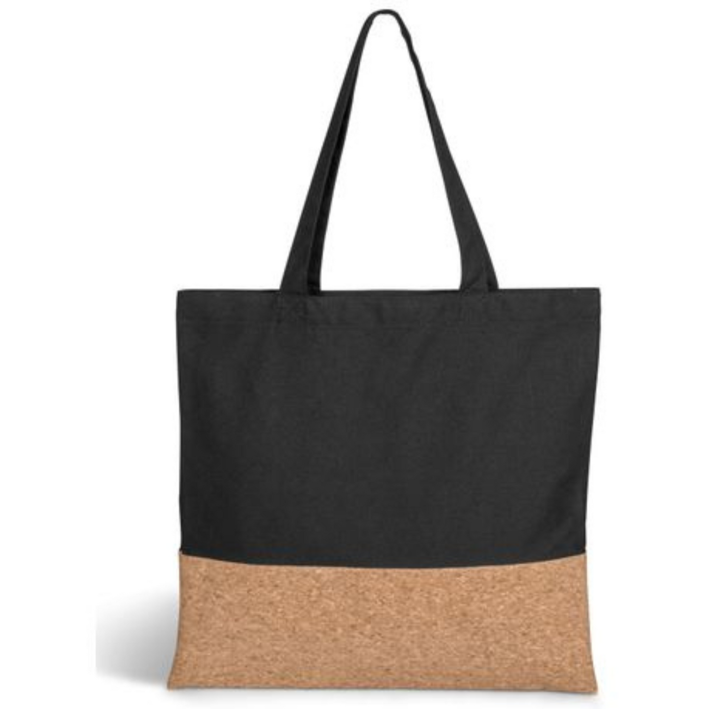 Canvas Tote Bag with Cork Base, 38 x 42 cm, Black, Pack of 2