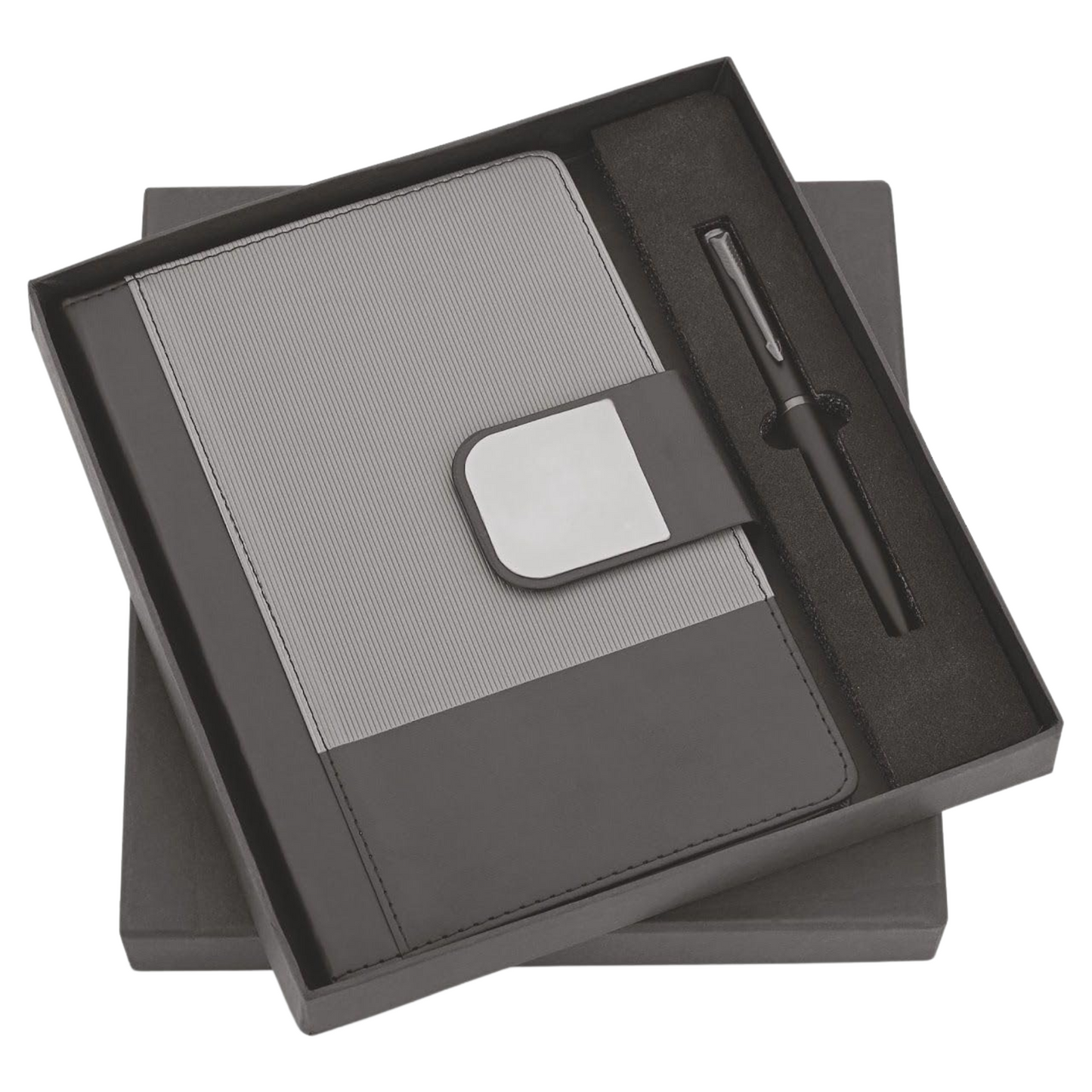 CrownLit Executive Personalised Diary and Pen Gift Set, Black