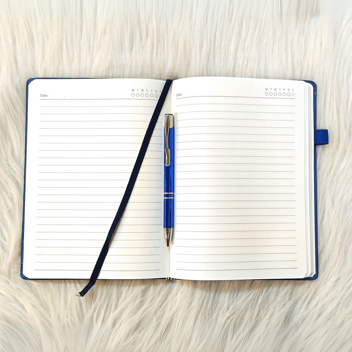 Personalized Blue Notebook and Blue Tick Pen Combo.