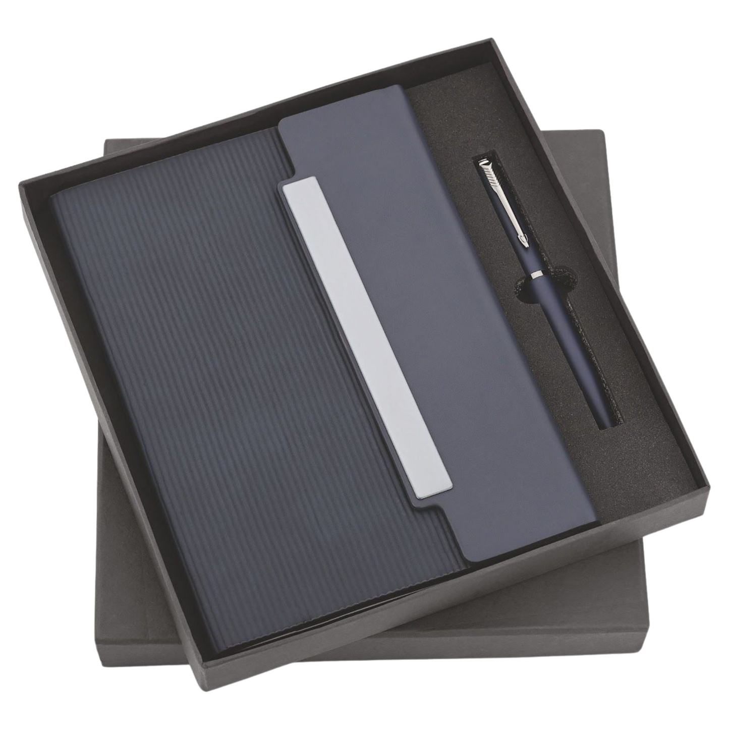 Personalised Business Combo, Magnetic Diary with Twistable Pen Set, Gift Set (Royal Blue)