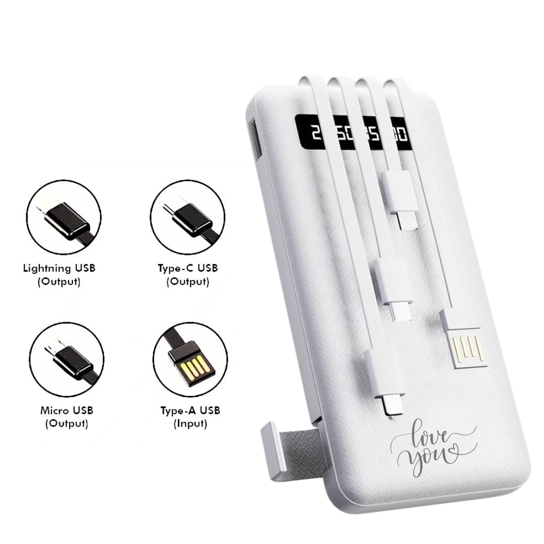 Valentines Day Gift for Love Universal Power Bank, 10000 mAH with 1 Year Warranty