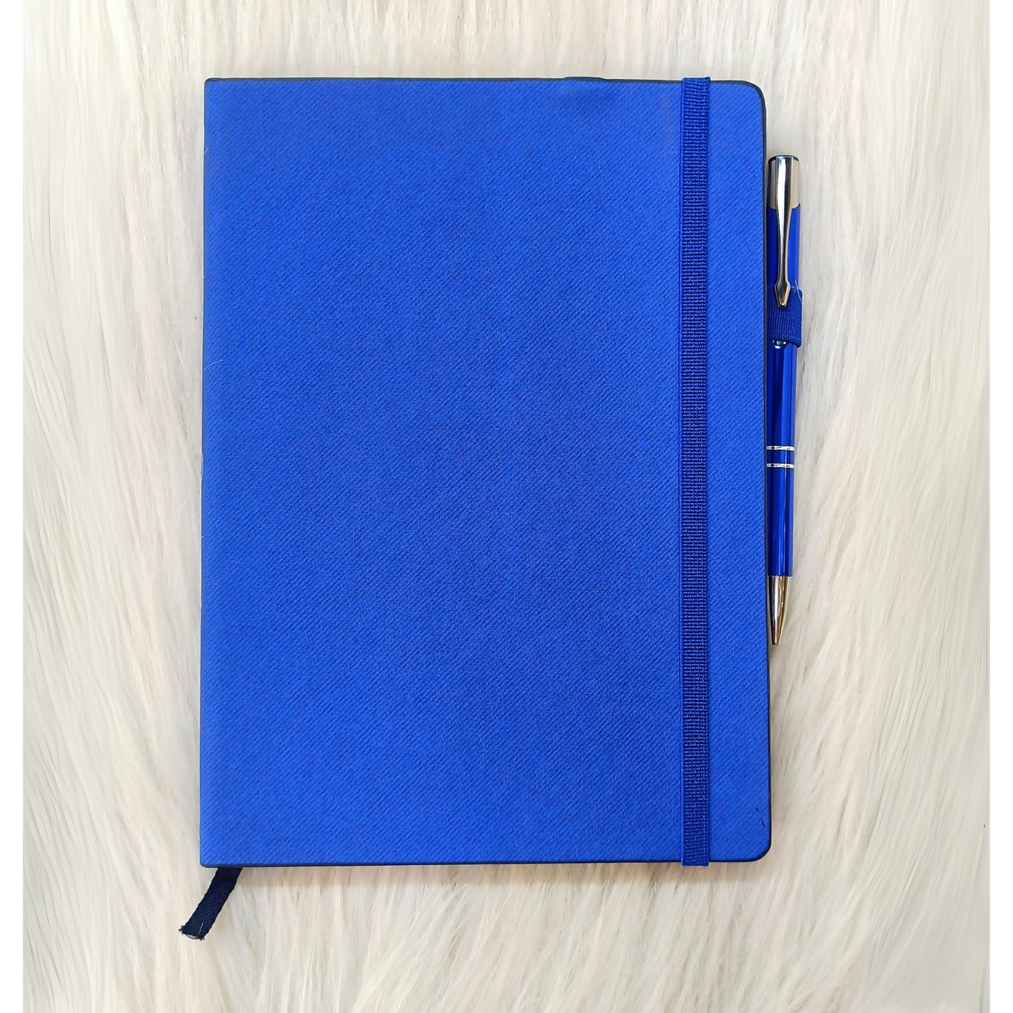 Personalized Blue Notebook and Blue Tick Pen Combo.