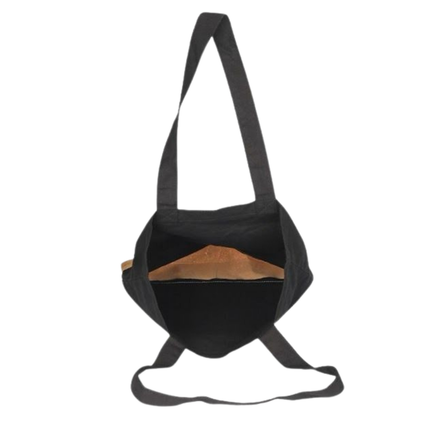 Canvas Tote Bag with Cork Base, 38 x 42 cm, Black, Pack of 2
