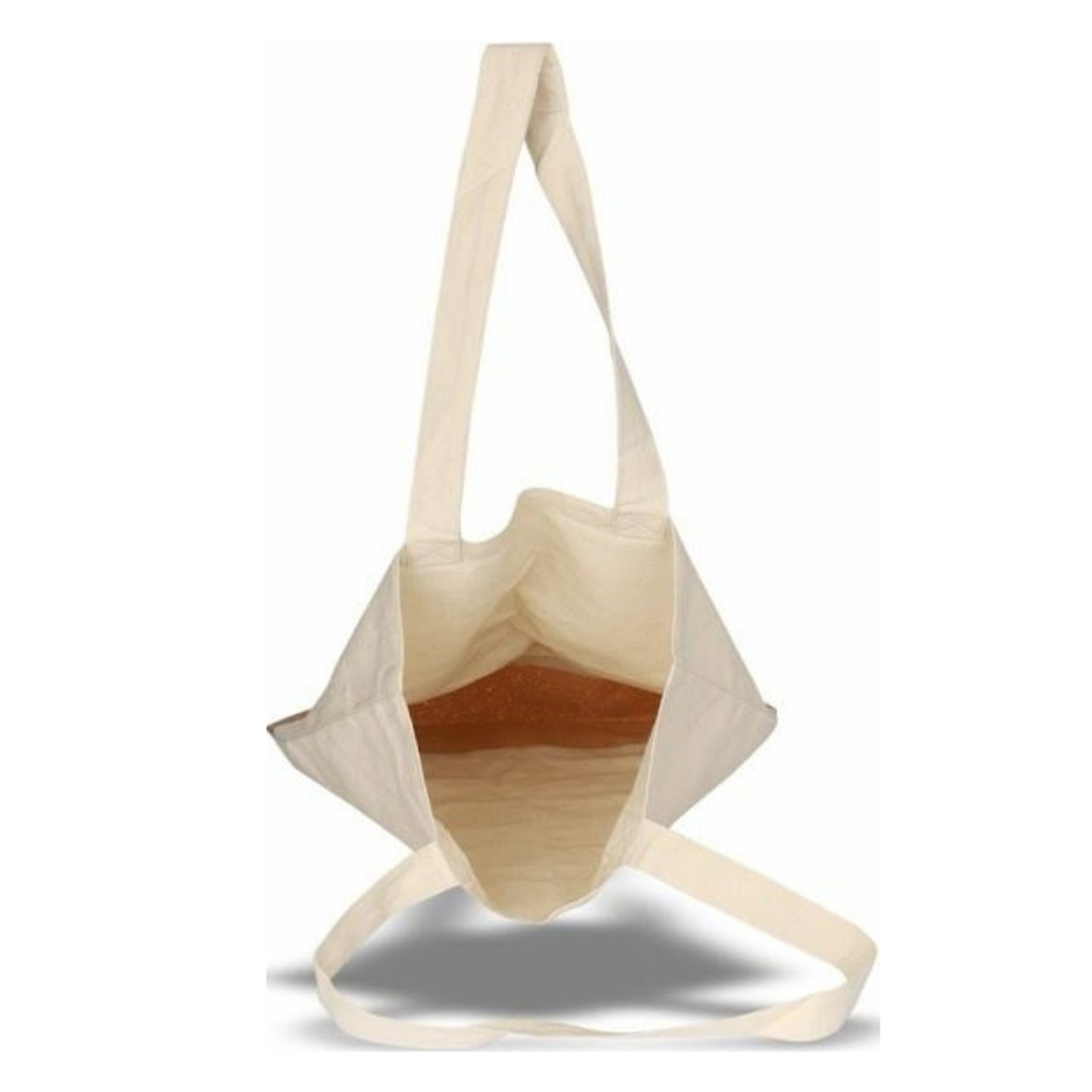 Cotton Canvas Tote Bag with Cork Base, Long Shoulder Straps, Natural Beige, Pack of 2
