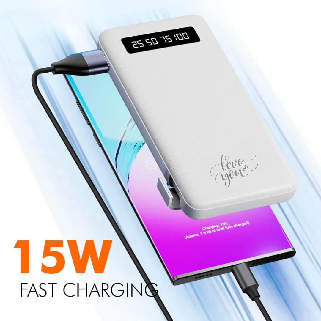 Valentines Day Gift for Love Universal Power Bank, 10000 mAH with 1 Year Warranty