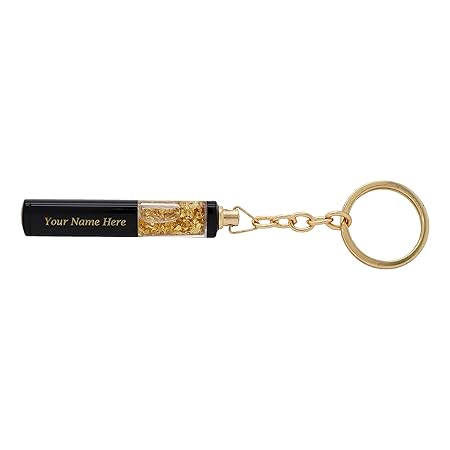 Crownlit Gift Set, Black and Gold Pen with Keychain and Notebook, Customizable Name