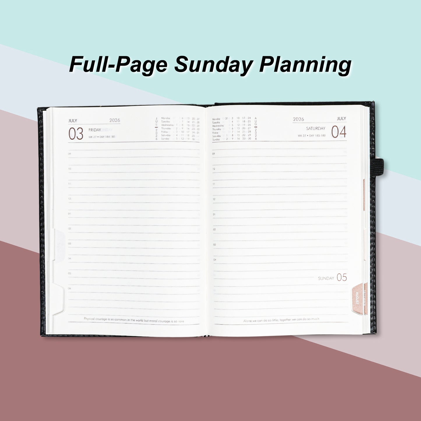 A5 2026 Dated Diary | Premium Black Leather Finish | Compact Executive Planner for Office & Corporate Gifts