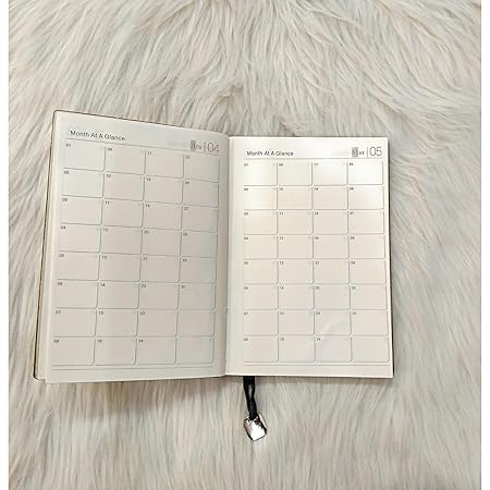 A5 Dual-Colour Monthly Planner Diary with Metal Bookmark, Softbound Cover, Brown and Grey