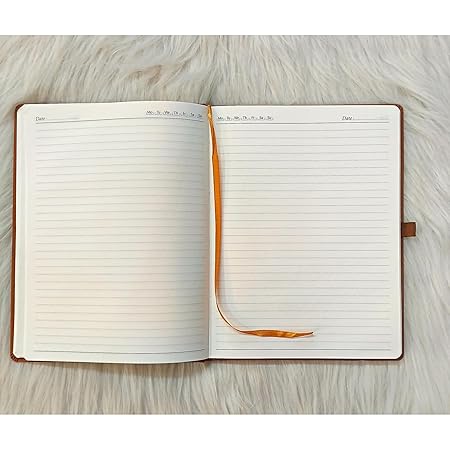B5 Brown Leather-Look Planner, Monthly Calendar Diary with Elastic Lock, Hardcover Notebook for Office, Journal Writing 6.9 x 9.8inch