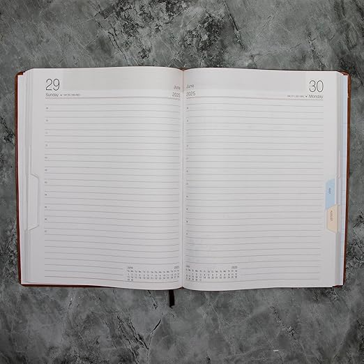 Crownlit Personalized B5 2025Grey Dated Diary, Color Grey Sunday Full Page