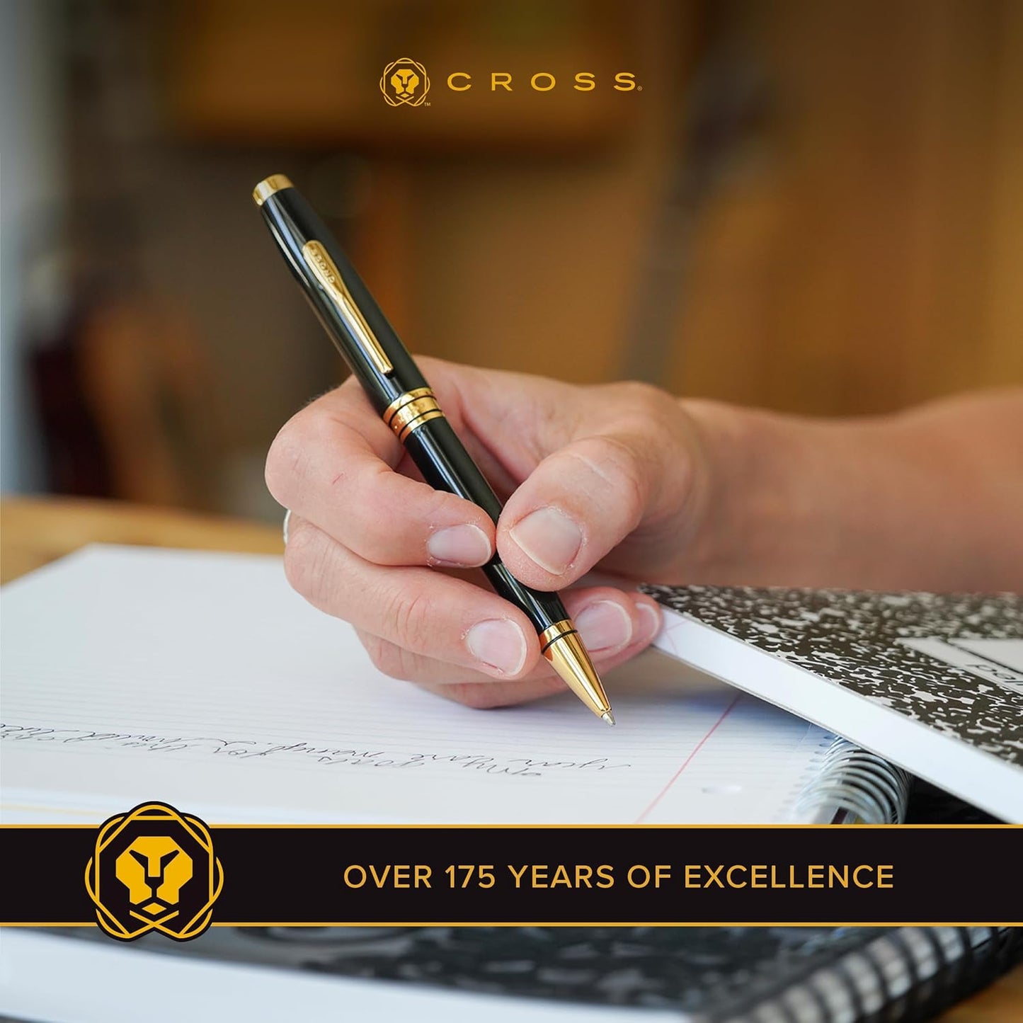 Cross Coventry AT0662-11 Ballpoint Pen – Black Lacquer with Gold Tone Accents
