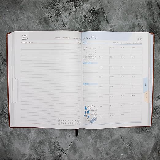 Crownlit Personalized B5 2025Grey Dated Diary, Color Grey Sunday Full Page