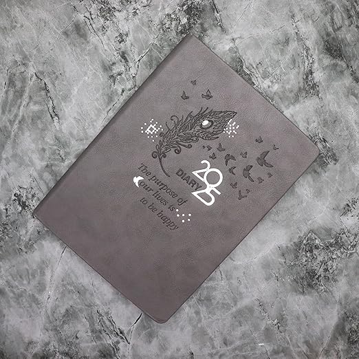 Crownlit Personalized B5 2025Grey Dated Diary, Color Grey Sunday Full Page
