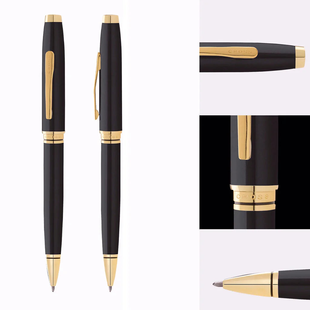 Cross Coventry AT0662-11 Ballpoint Pen – Black Lacquer with Gold Tone Accents