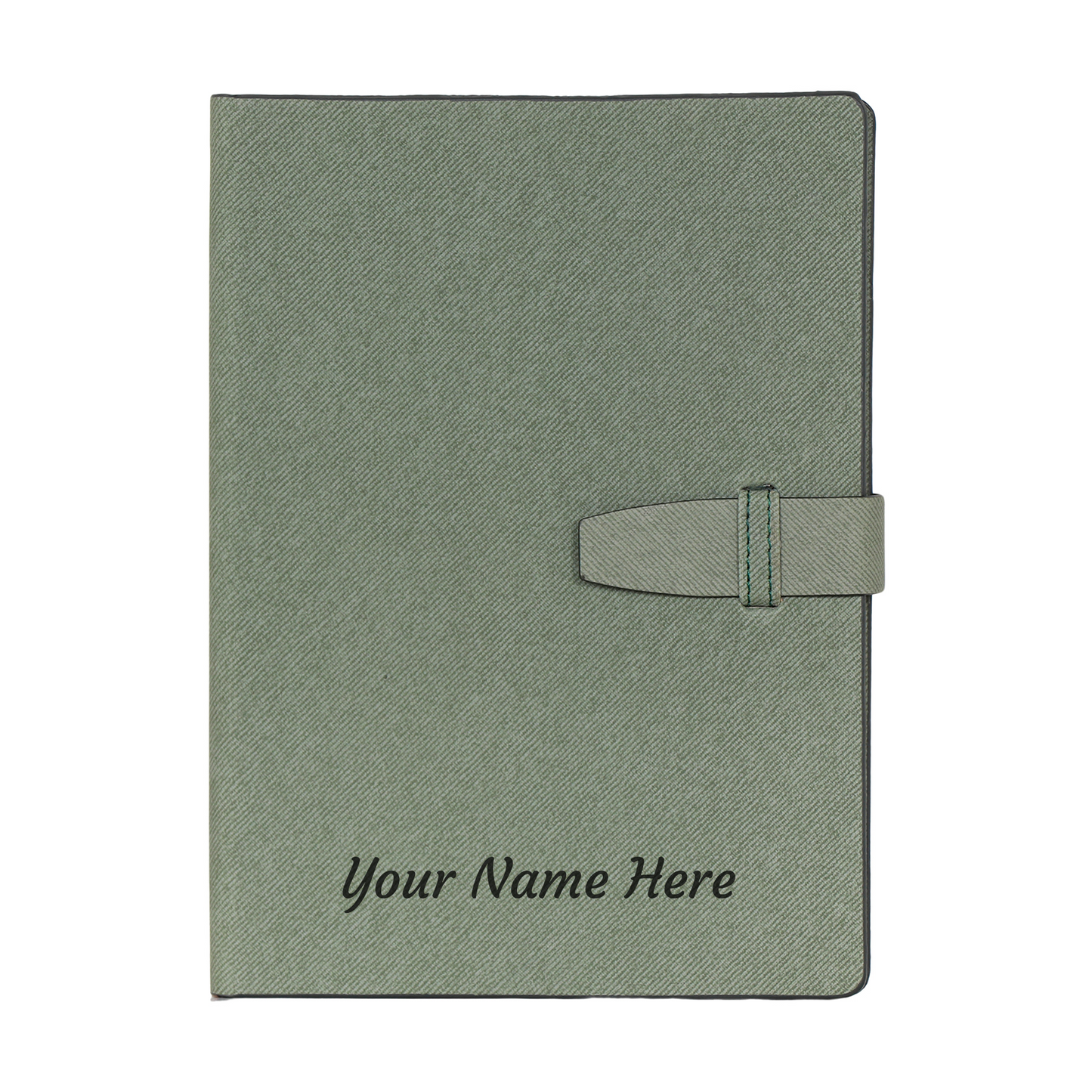 CrownLit Customized Diary for Gifting, Green Hardbound Fabric Diary with Fabric Lock, 192 Pages