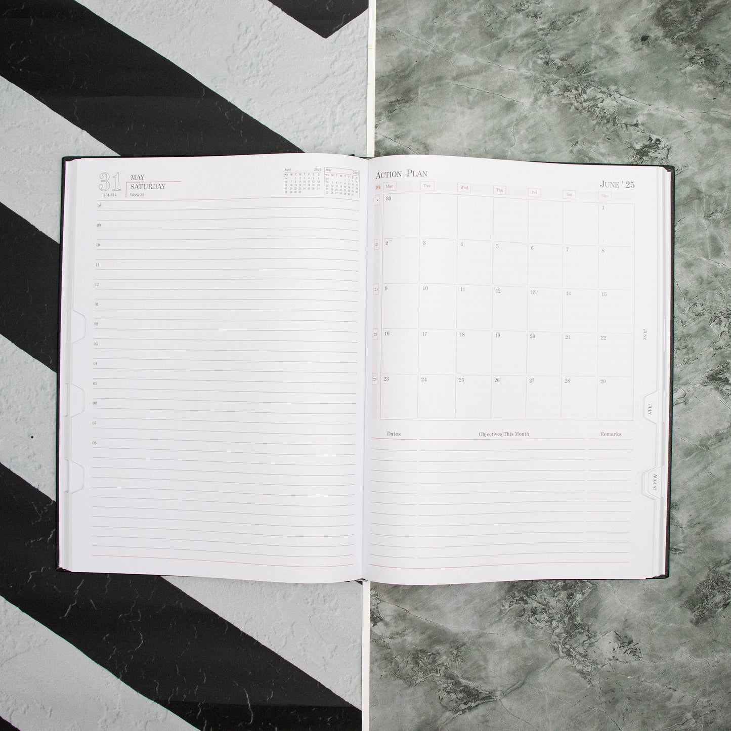 Crownlit Personalized 2025 A4 Hardbound Dated Diary, 12 Months with Fabric Bookmark 29 x 21 cm