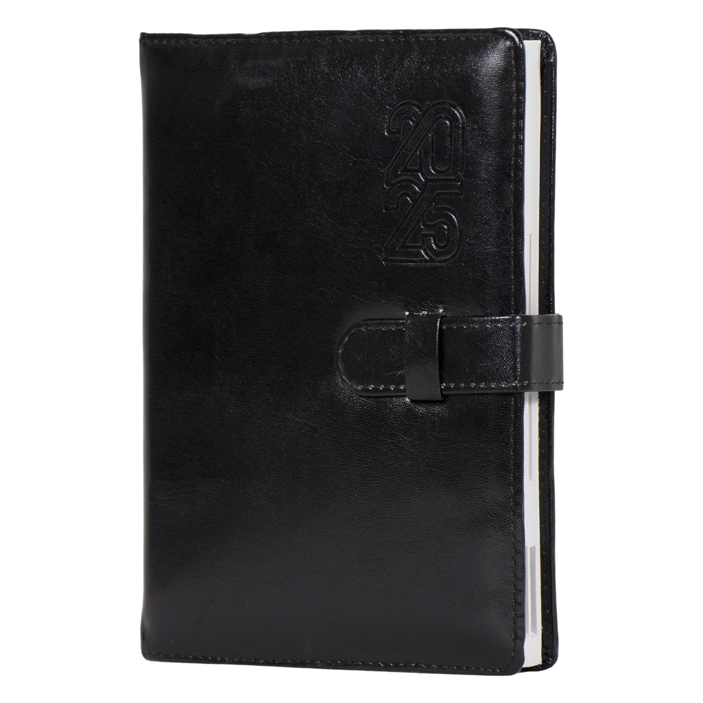 Crownlit Personalized 2025 Dated Diary with Leather Cover with Lock, Month-on-Month Planner, 365 Pages, Size A5