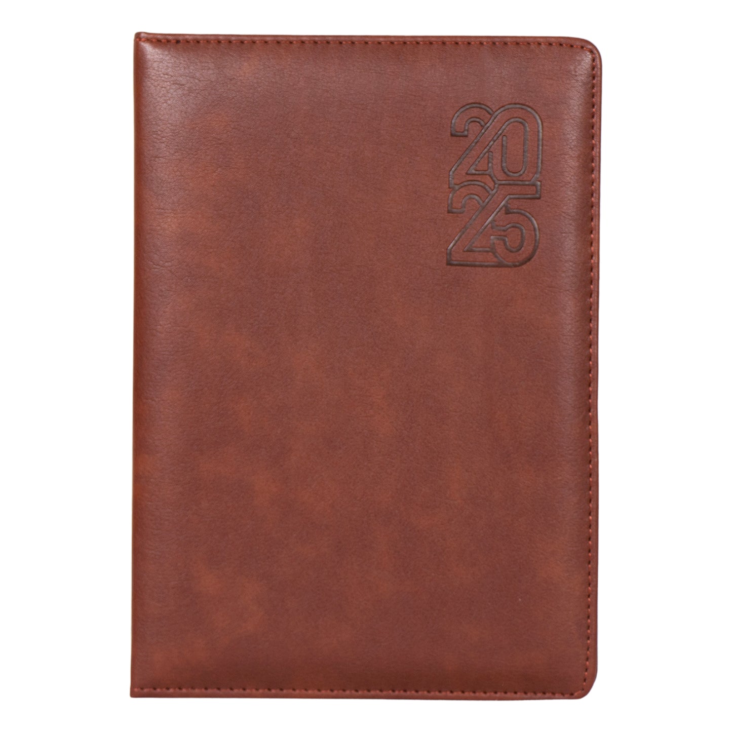 Crownlit Personalized 2025 A5 Dated Diary with Brown Cover, Monthly Planner, 12 Sections, 365 Pages