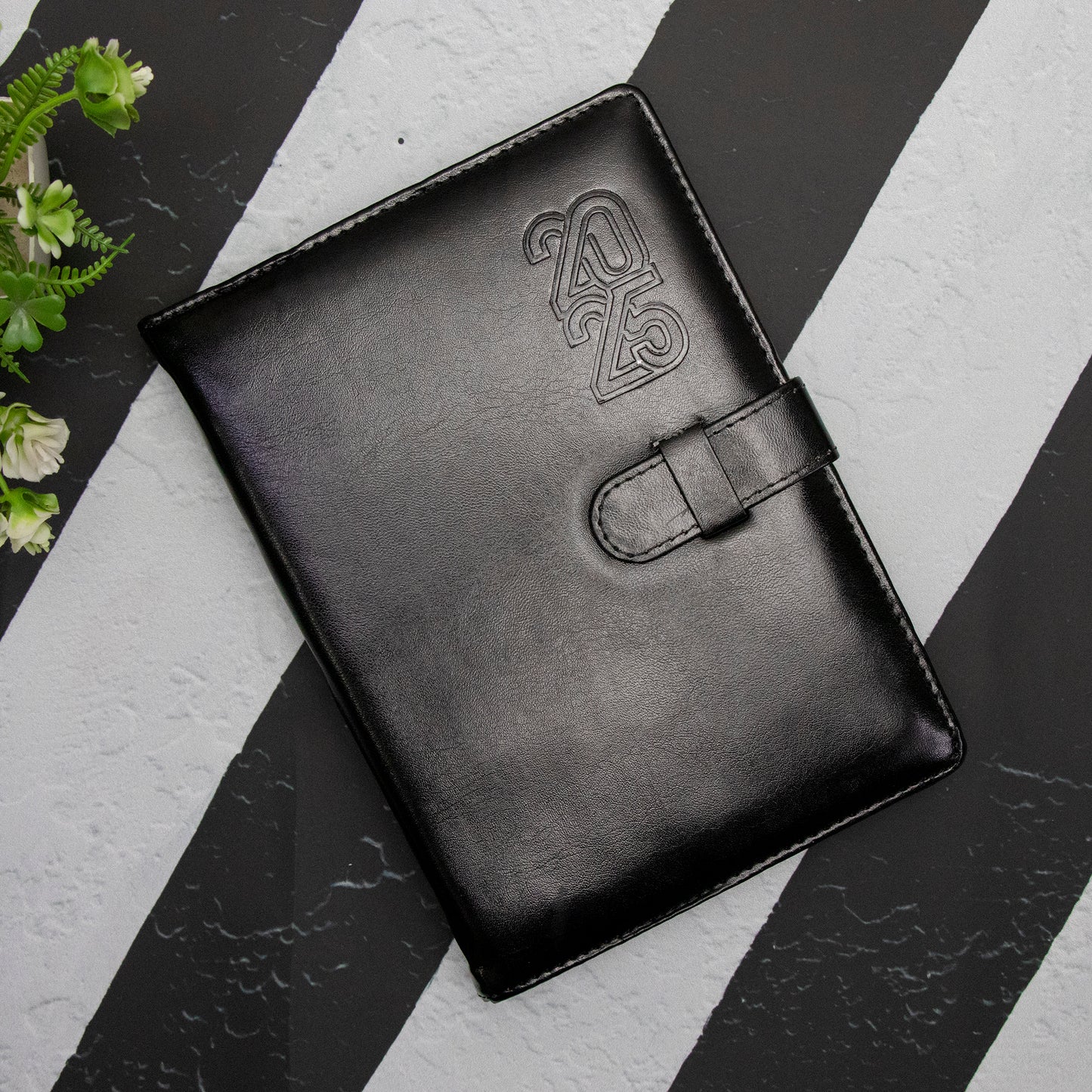 Crownlit Personalized 2025 Dated Diary with Leather Cover with Lock, Month-on-Month Planner, 365 Pages, Size A5