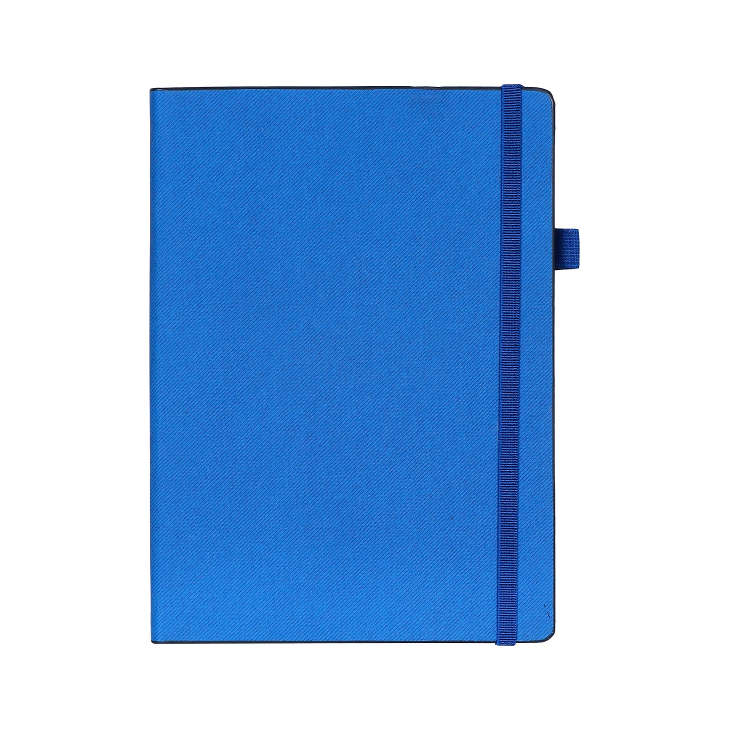 CrownLit A5 Ruled Notebook with Wooden Cover, Blue, 160 Pages, Elastic Band Closure with Pen Holder