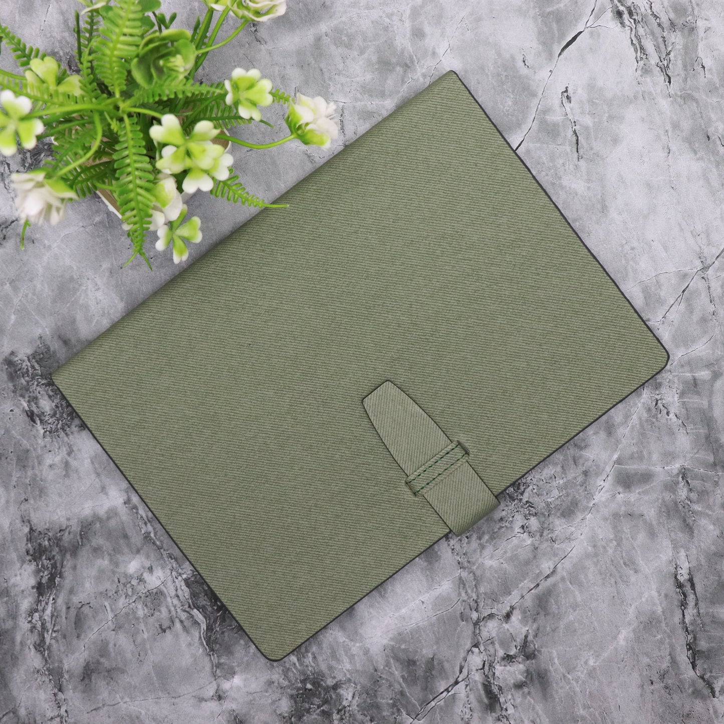 CrownLit Customized Diary for Gifting, Green Hardbound Fabric Diary with Fabric Lock, 192 Pages