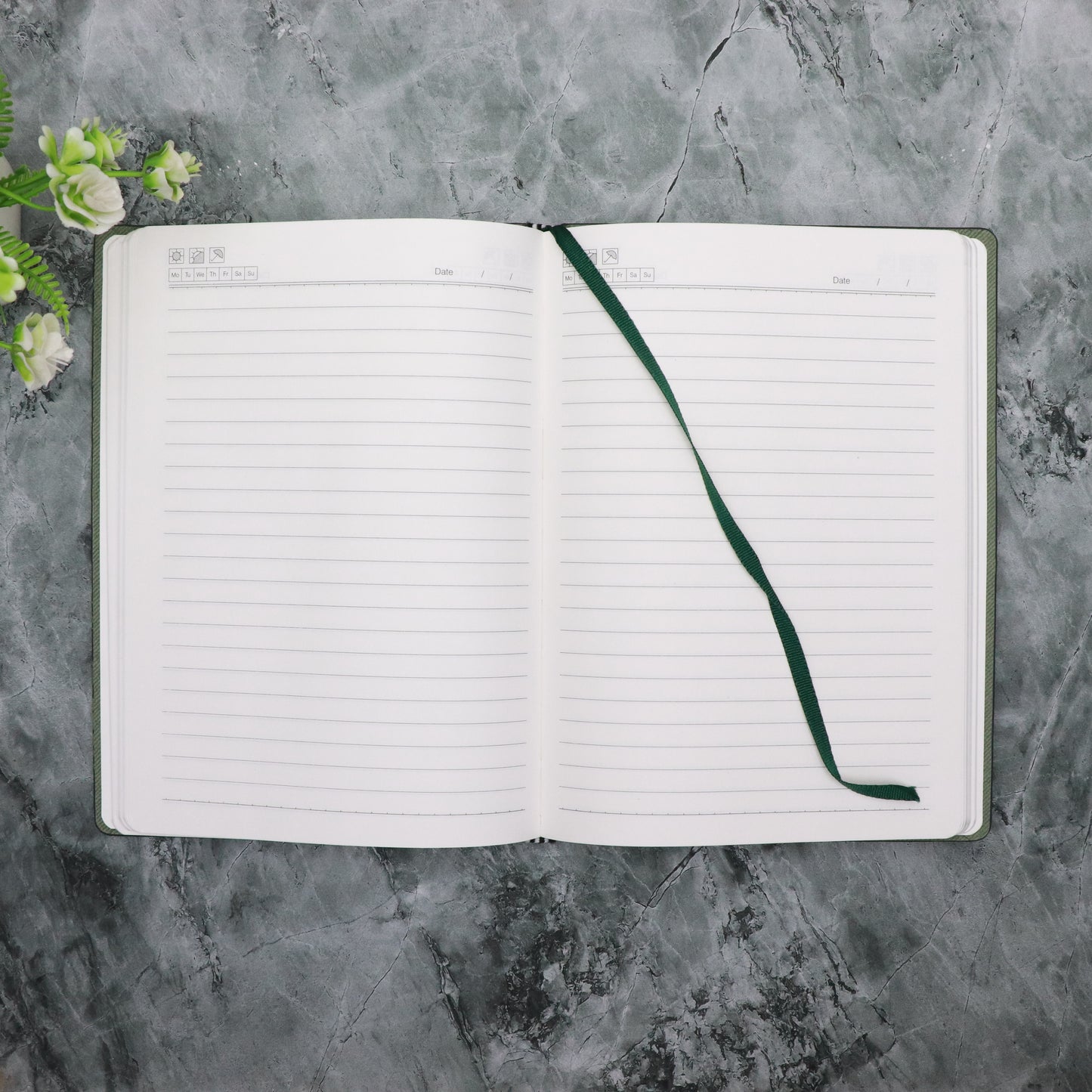 CrownLit Customized Diary for Gifting, Green Hardbound Fabric Diary with Fabric Lock, 192 Pages