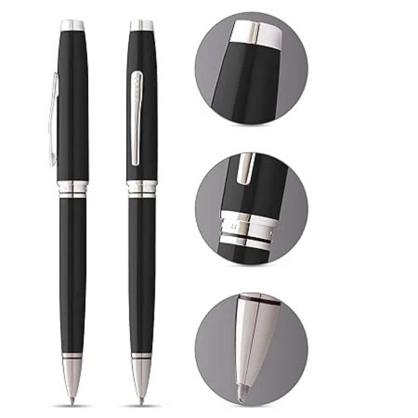Cross Bailey AT0742-1 Ballpoint Pen – Black Lacquer with Chrome Accents