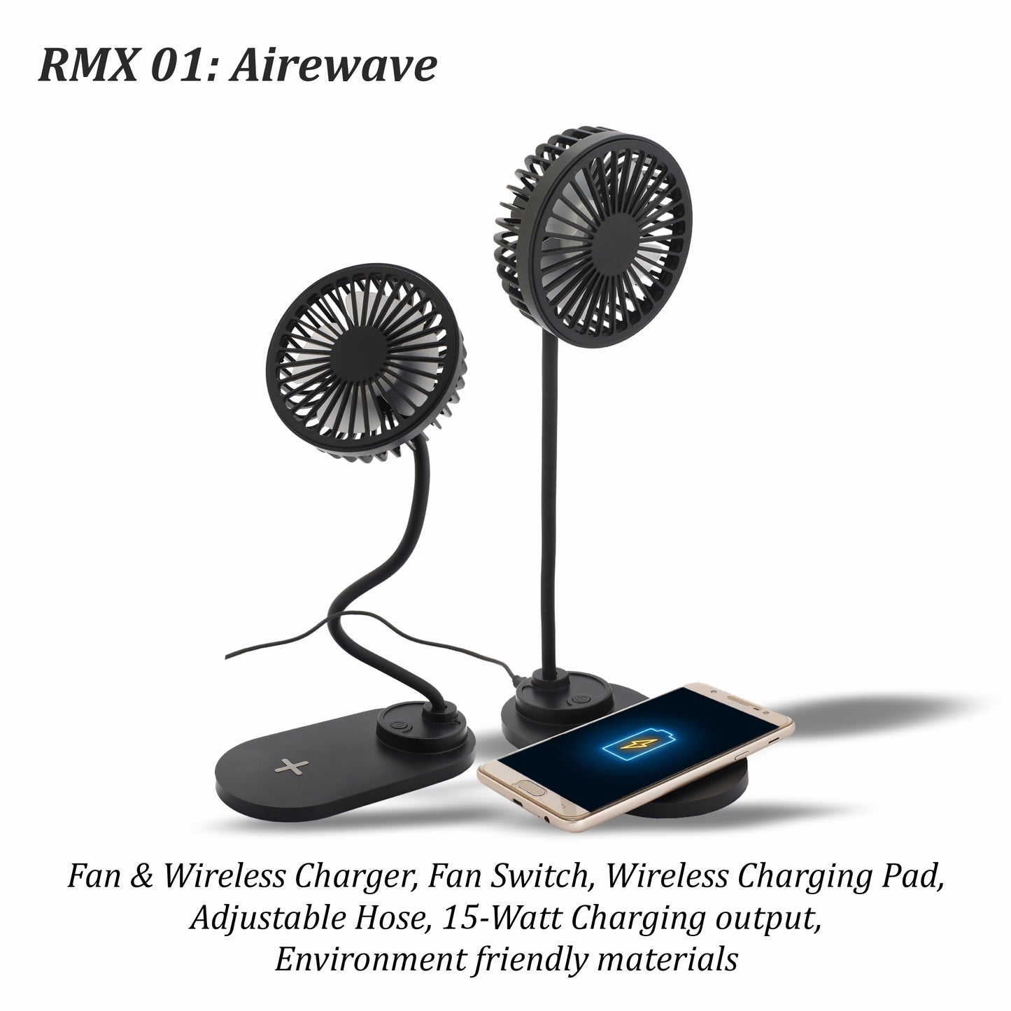 Stay Cool & Charged with RMX 01 Airewave | 15W Fast Charging Pad + Adjustable Desk Fan