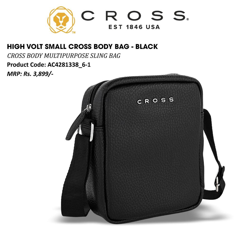 Cross High Volt Small Cross Body Bag – Black | Premium Multipurpose Sling Bag for Men & Women
