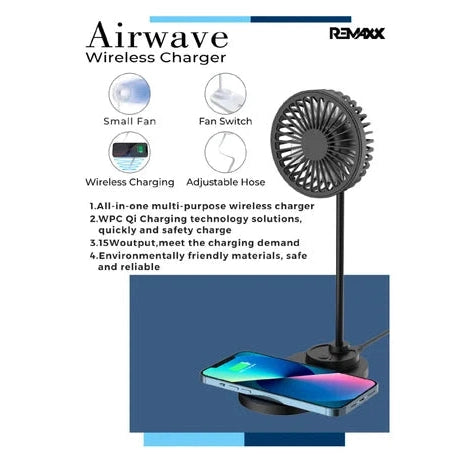 Stay Cool & Charged with RMX 01 Airewave | 15W Fast Charging Pad + Adjustable Desk Fan