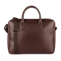 Cross Brown Leather Laptop Bag | 14" Laptop Compartment | Premium Office & Travel Briefcase for Men