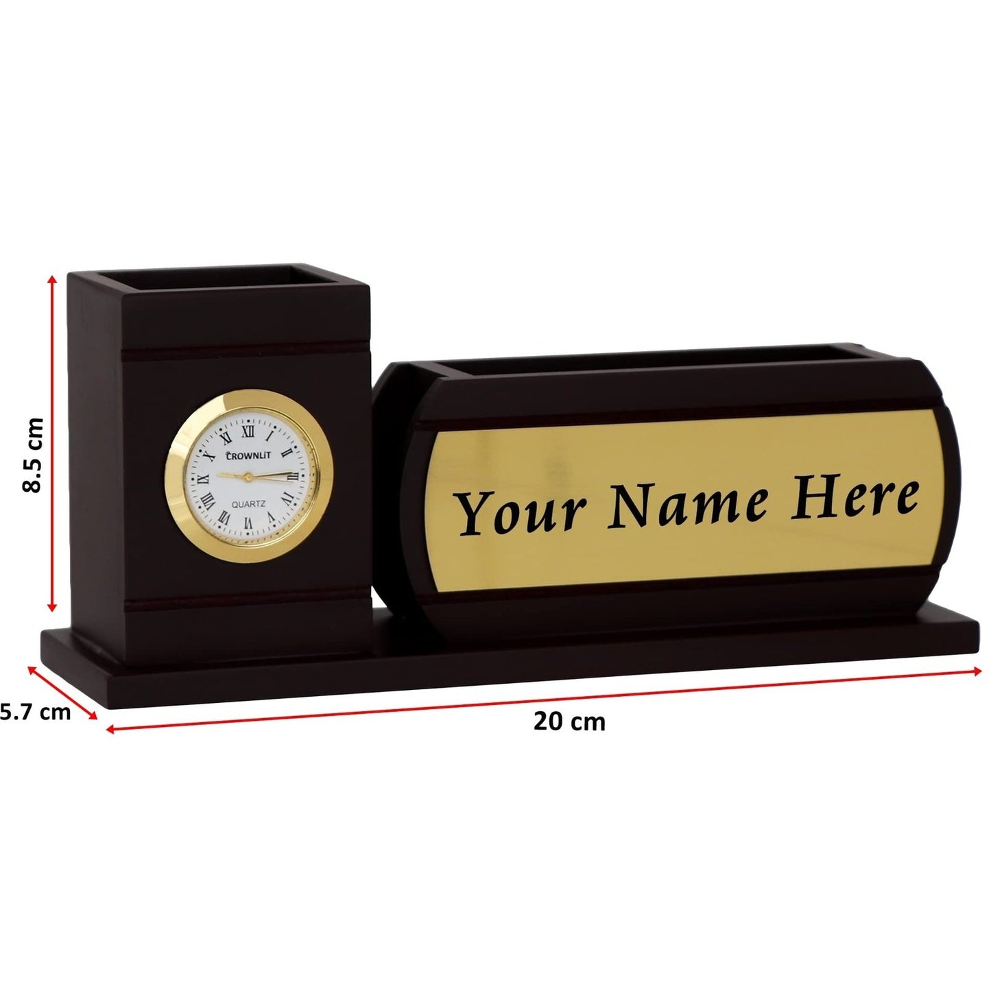 Personalised Desk Organizer with Table Clock