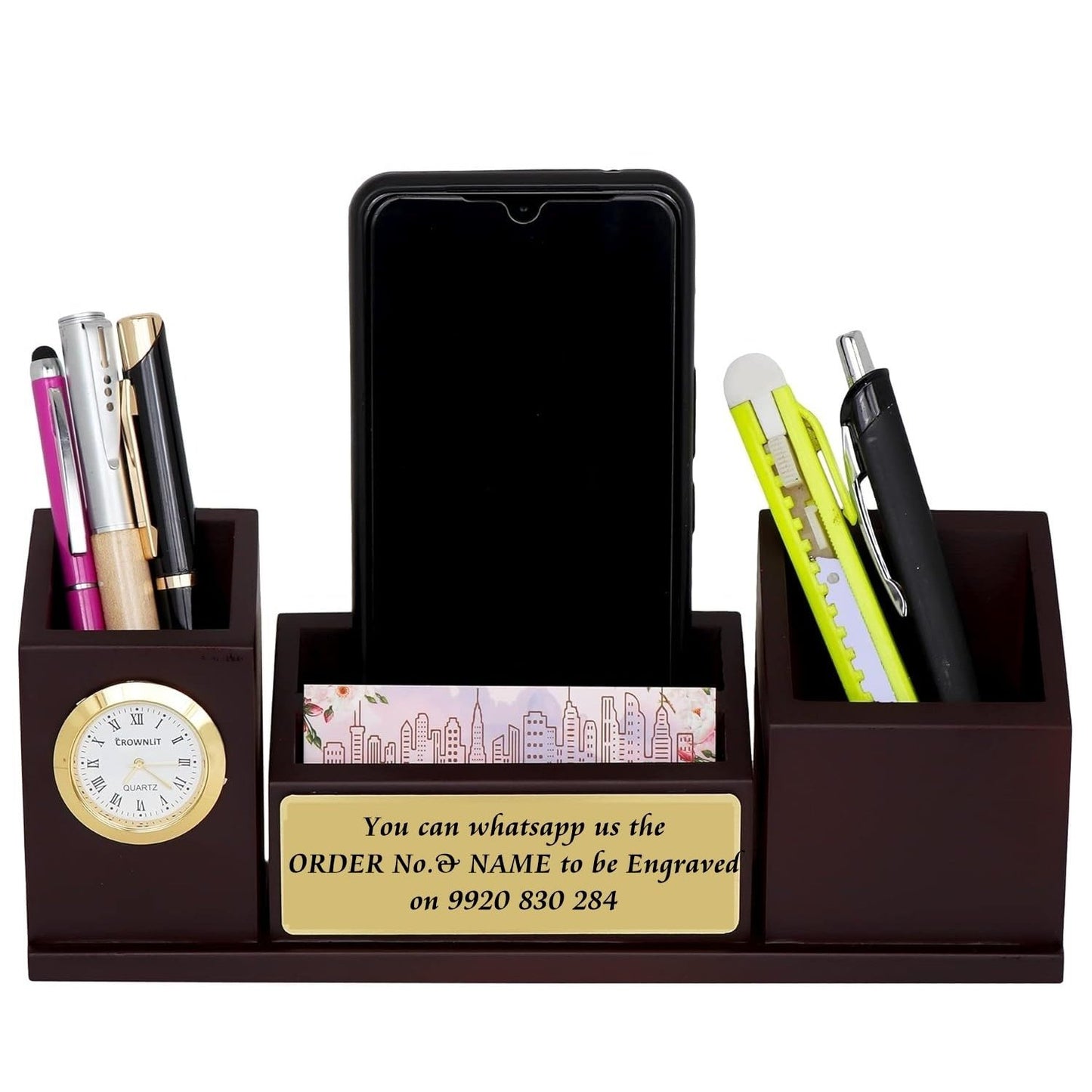 Desk Organizer BIG SIZE with Clock, Stand, Holder