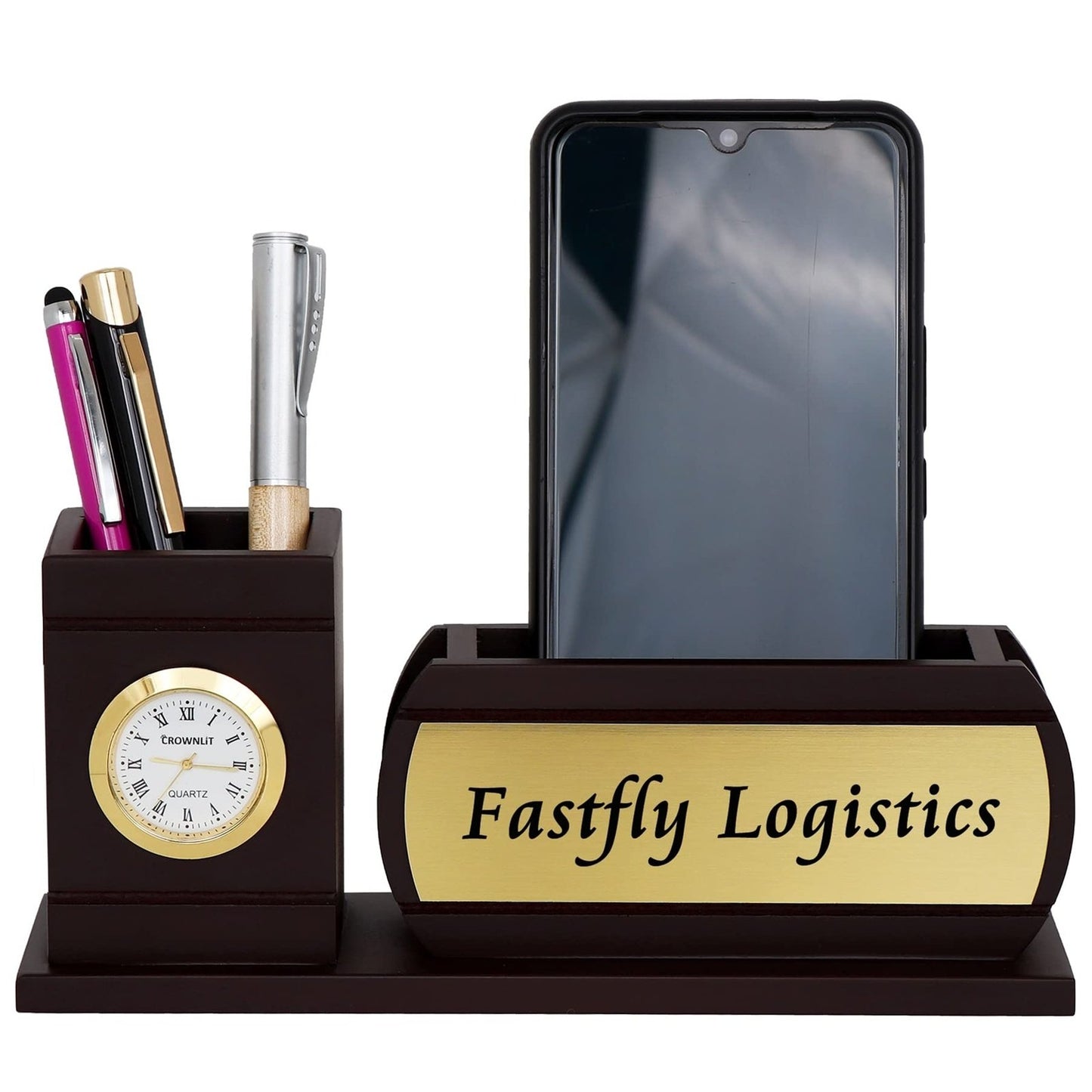 Personalised Desk Organizer with Table Clock