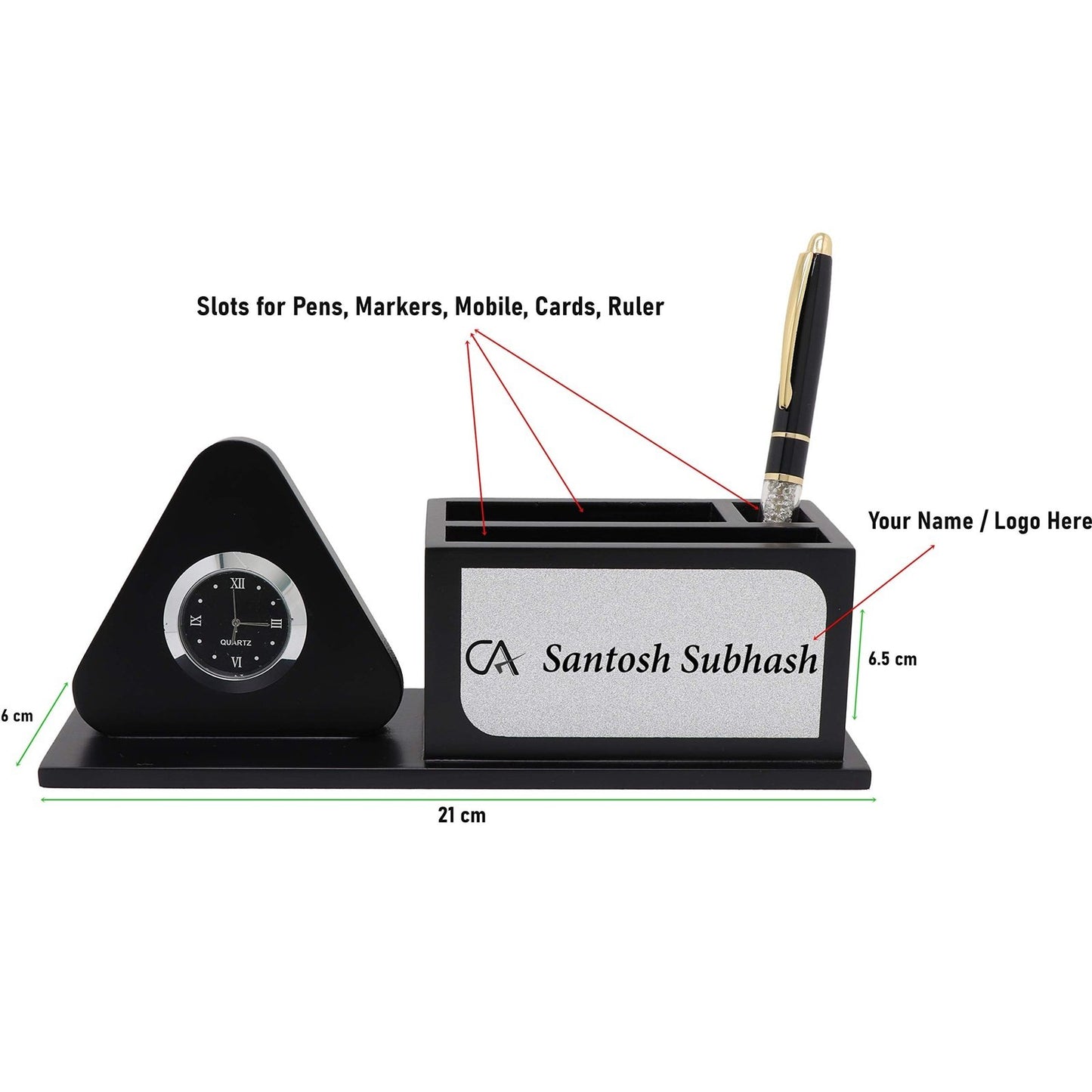 Triangle Shape Stand with Clock