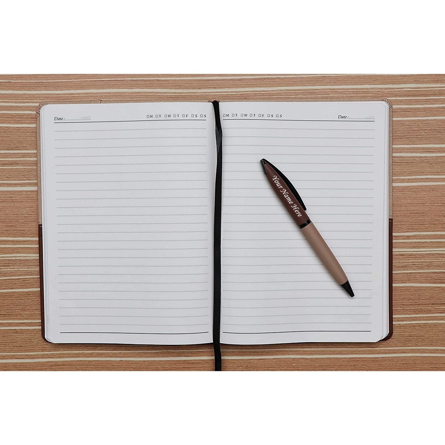 Crownlit Personalised Notes Diary with Personalized Pen, Gift Combo, Size: A5