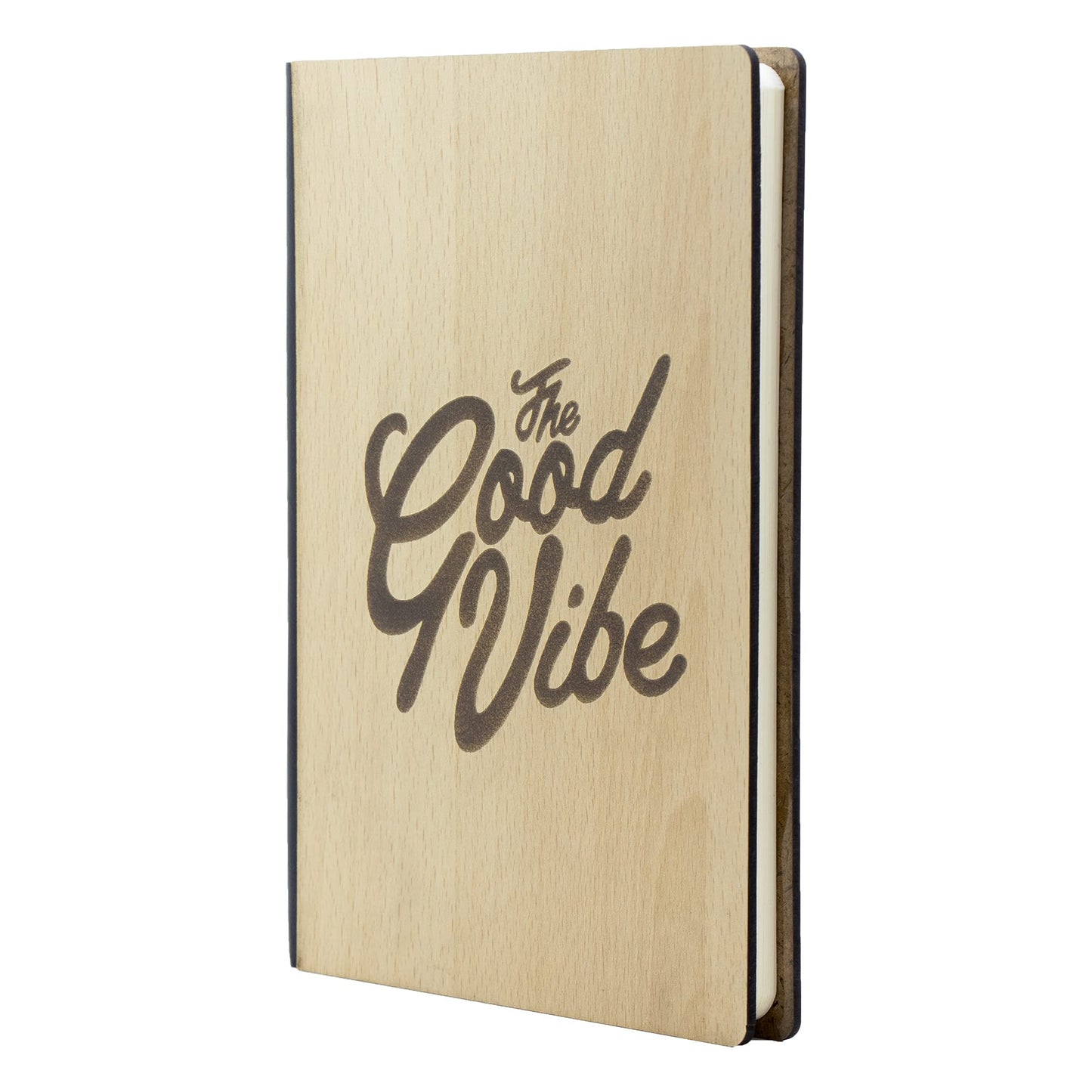 Crownlit Notebook Diary with Motivational Quote, Wood Cover, Size A5