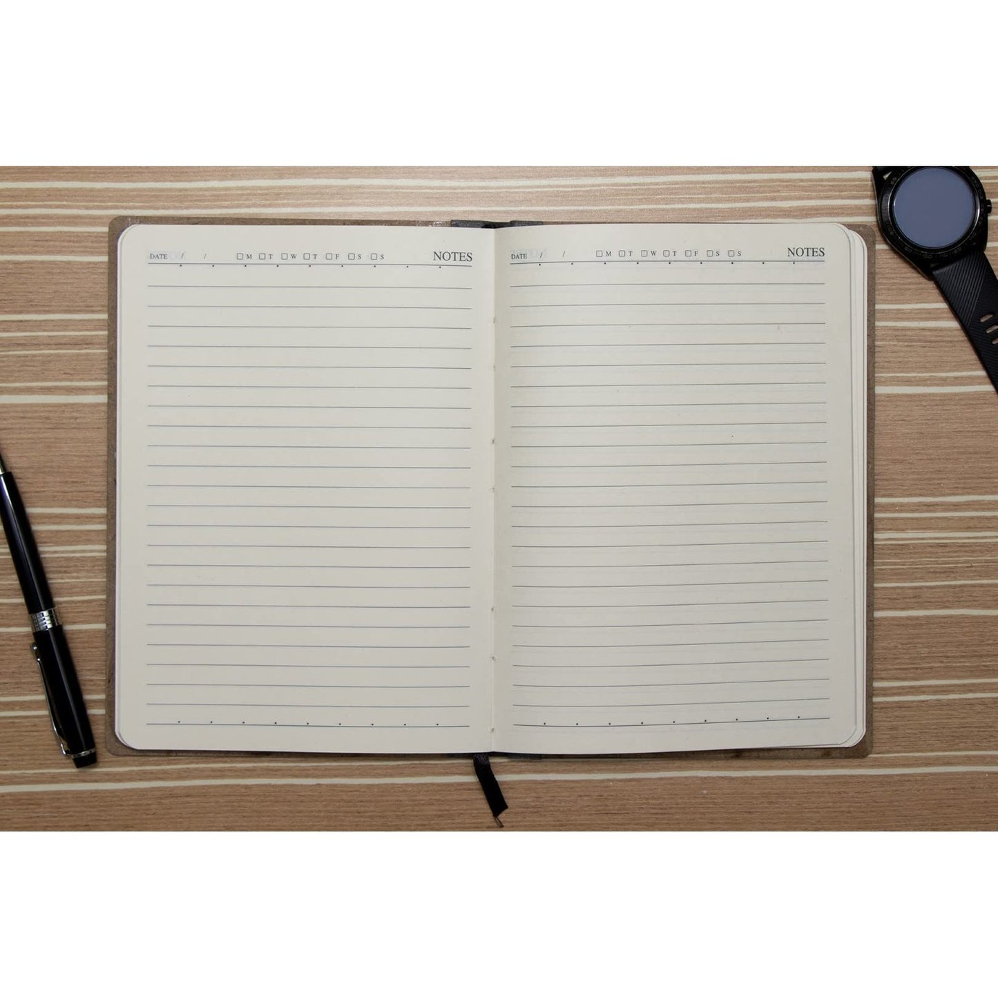 Crownlit Notebook Diary with Motivational Quote, Wood Cover, Size A5