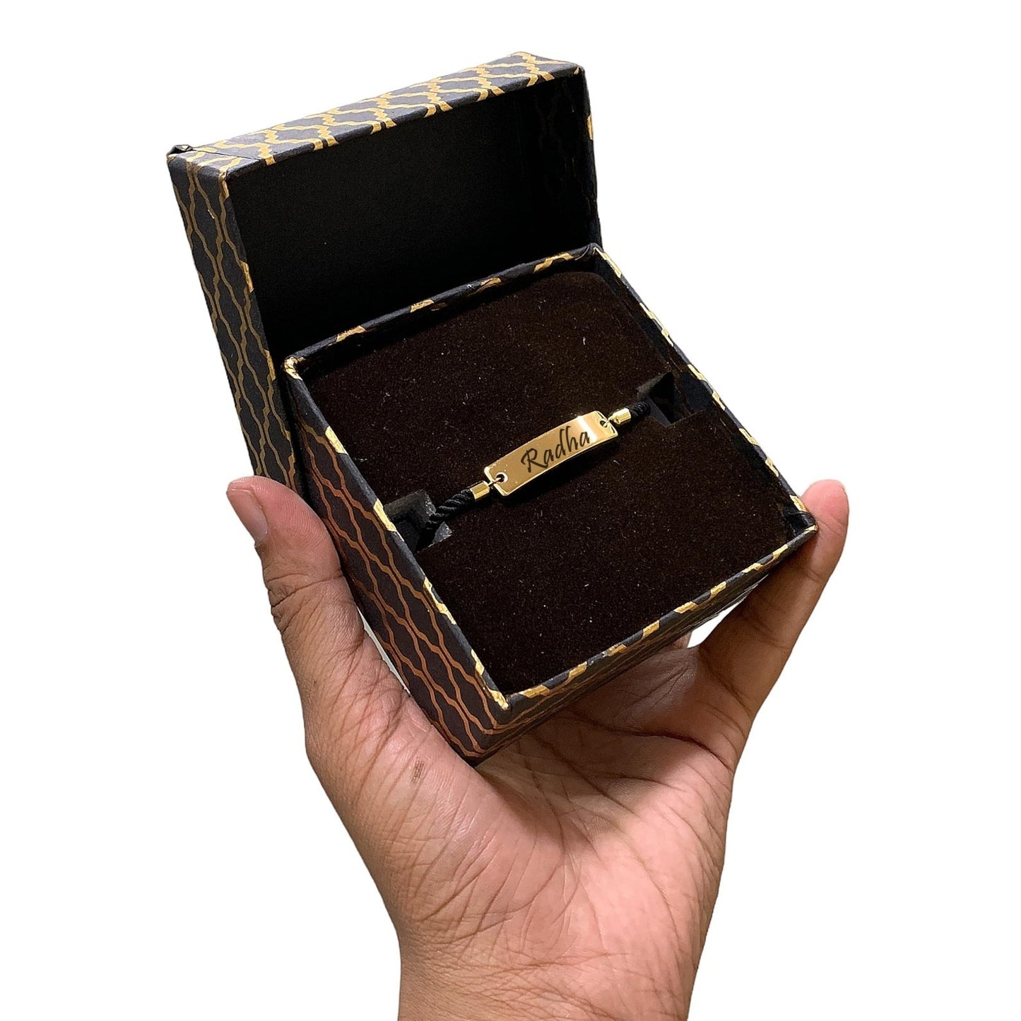 Name Bracelet with Loop Lock, Color : Golden