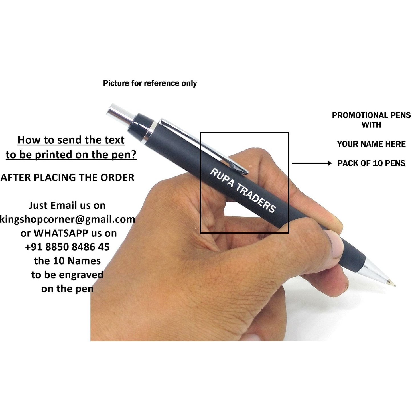 Personalised Pens,Promotional Pen with Your Company Name Printed,Pack of 10