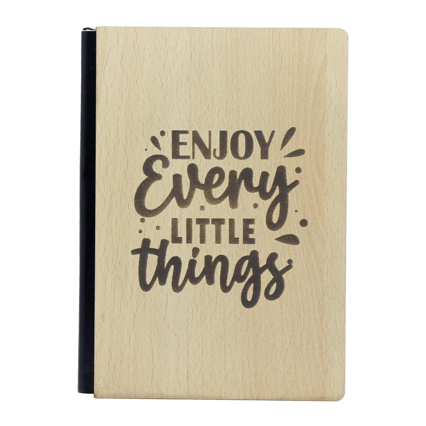 Crownlit Notebook Diary with Motivational Quote, Wood Cover, Size A5