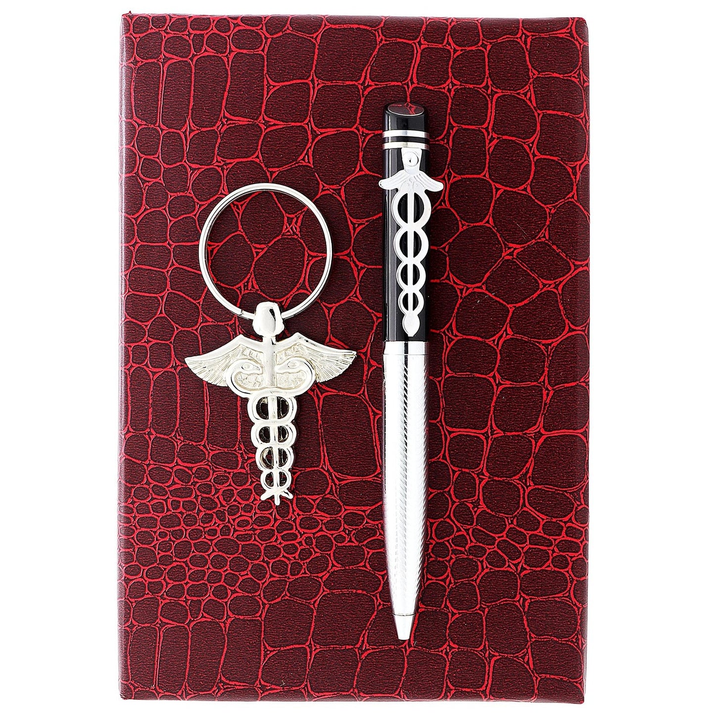 Doctor Gift Set with Metal Pen & Brass Keychain in Medical sign