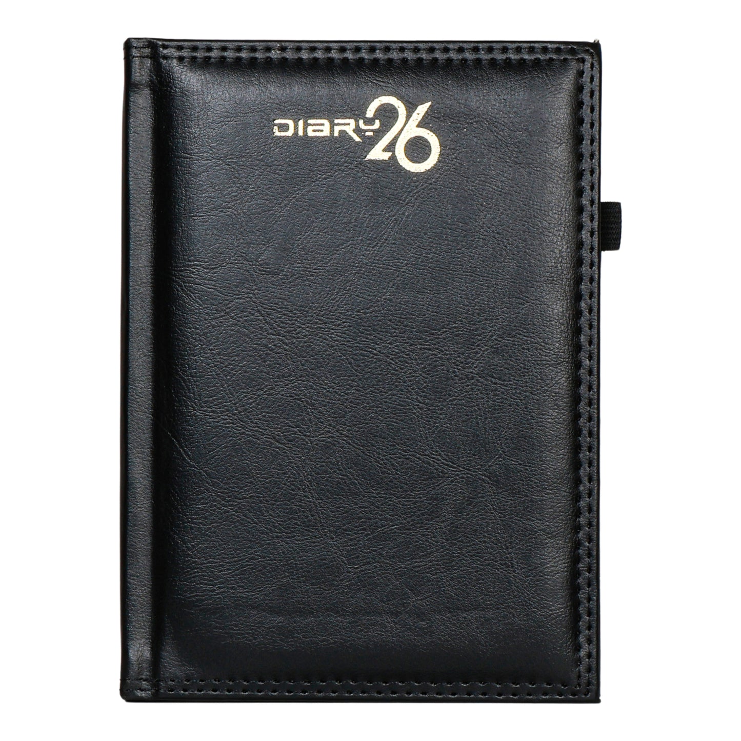 A5 2026 Dated Diary | Premium Black Leather Finish | Compact Executive Planner for Office & Corporate Gifts
