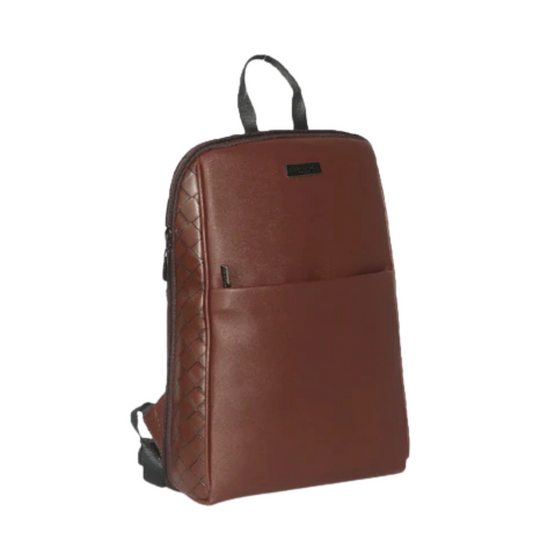 Kenneth Cole Leather Finish Slim Backpack – Elegant Brown, Professional & Stylish