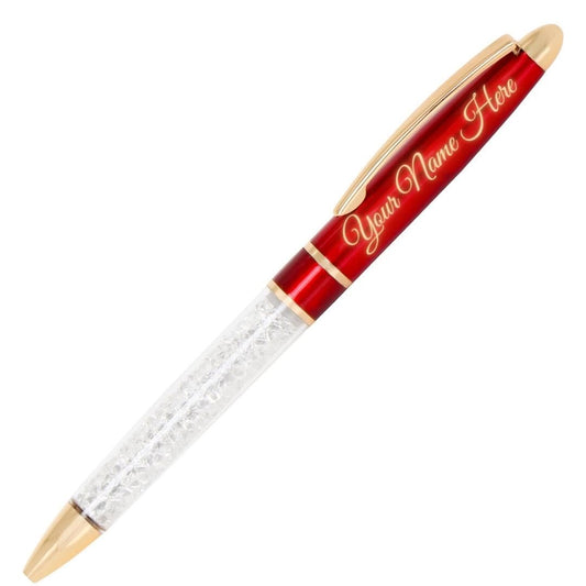 Personalised Red Crystal Pen in Gift Box