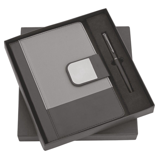 CrownLit Executive Personalised Diary and Pen Gift Set, Black