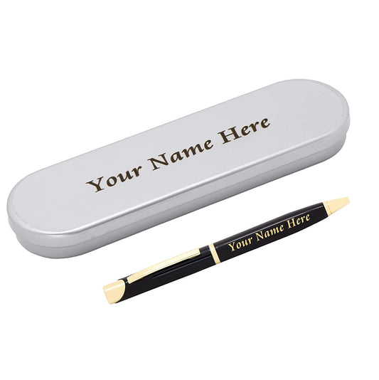 Personalised Titanium Color Metal Pen with Metal Box