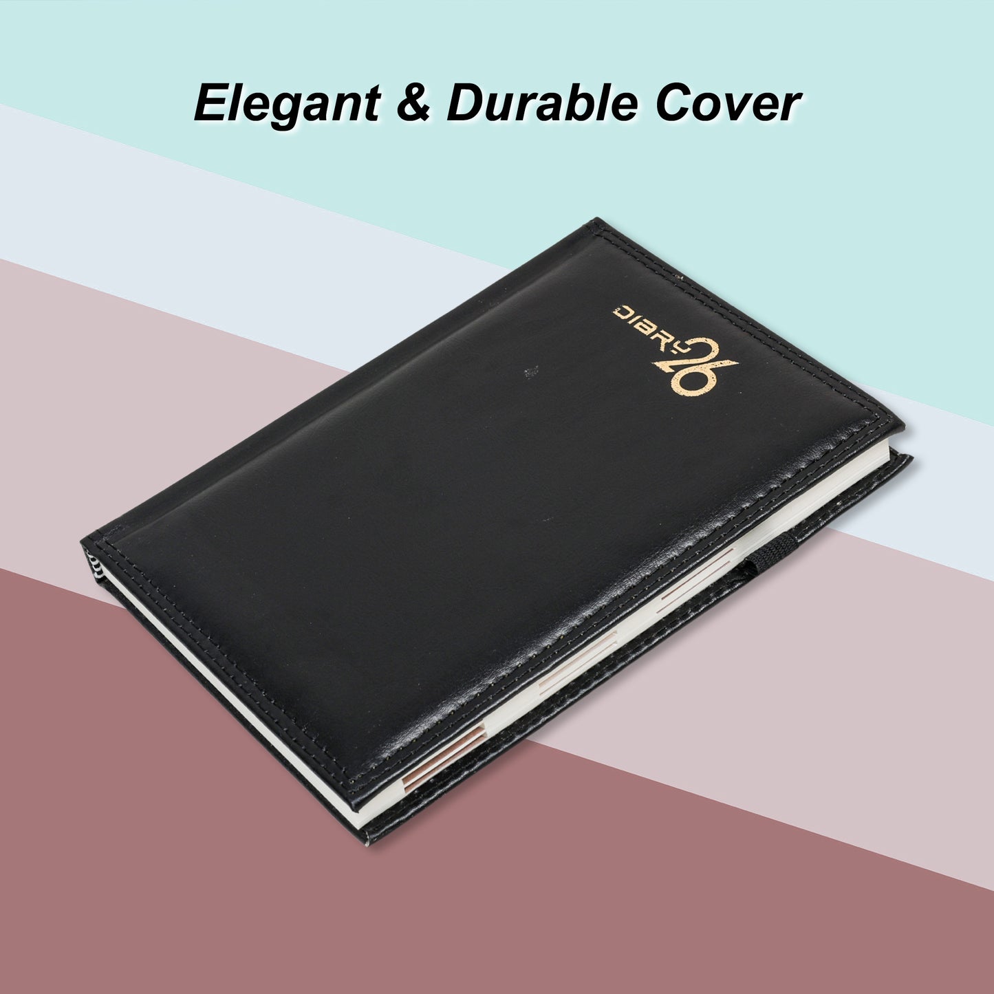 A5 2026 Dated Diary | Premium Black Leather Finish | Compact Executive Planner for Office & Corporate Gifts
