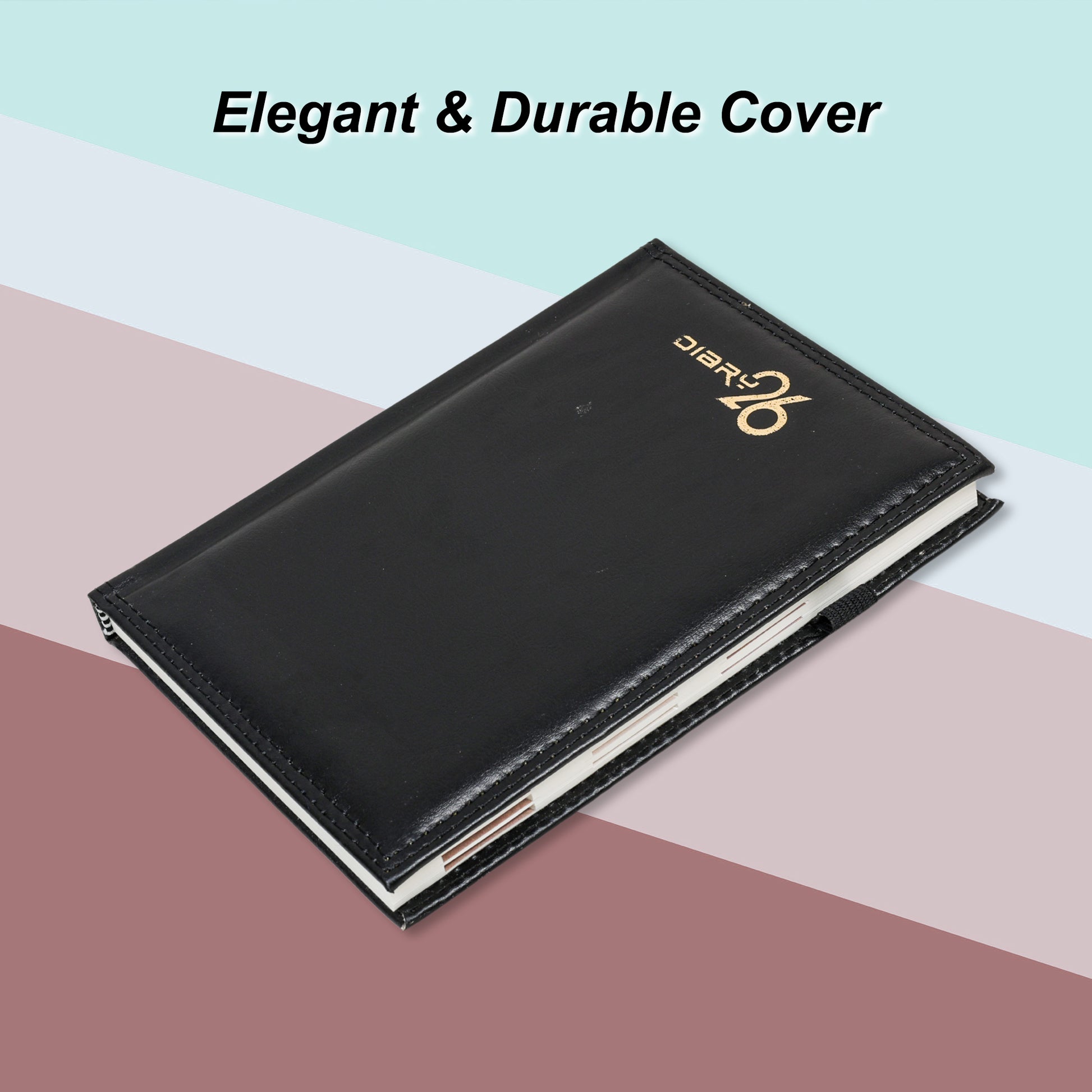 A5 2026 Dated Diary | Premium Black Leather Finish | Compact Executive Planner for Office & Corporate Gifts