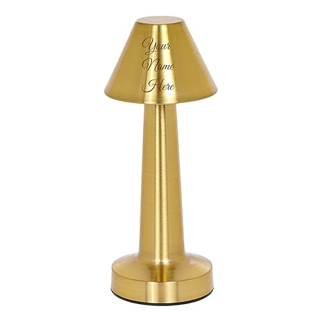 Personalized Touch Desk Lamp, Metal, Gold Finish, Customizable Name